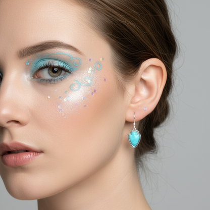 Sterling Silver Turquoise Arrowhead Dangle Earrings