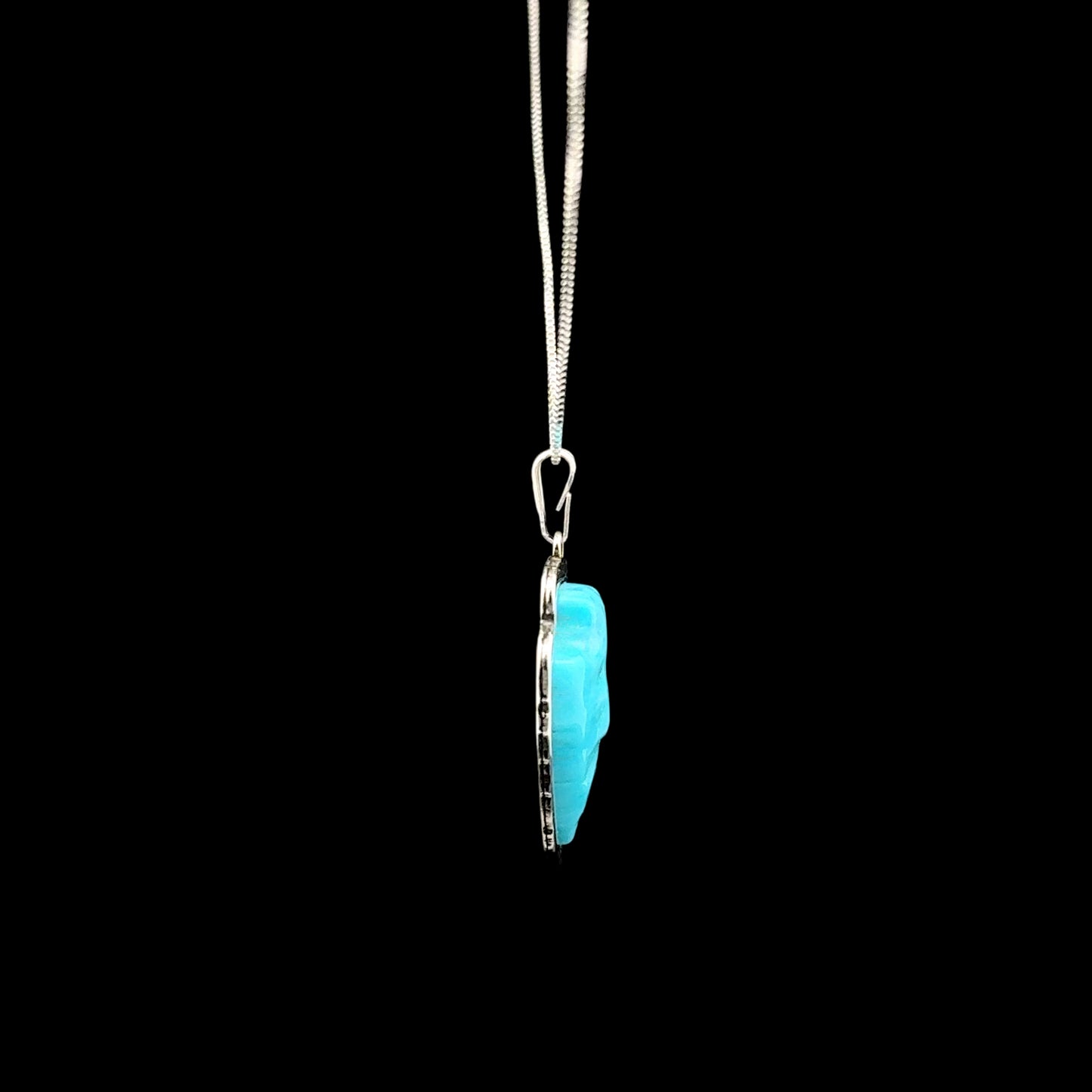 Sterling Silver Turquoise Arrowhead Pendant Necklace