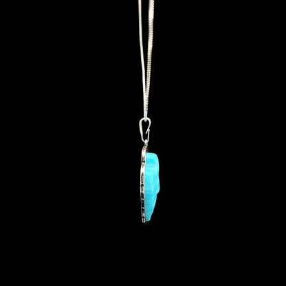 Sterling Silver Turquoise Arrowhead Pendant Necklace
