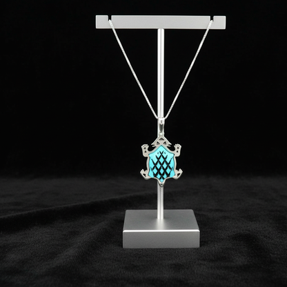 Sterling Silver Turquoise Horny Toad Pendant Necklace