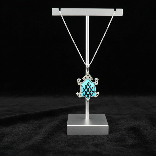 Sterling Silver Turquoise Horny Toad Pendant Necklace