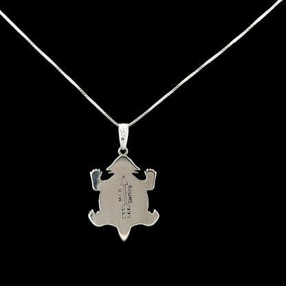 Sterling Silver Turquoise Horny Toad Pendant Necklace