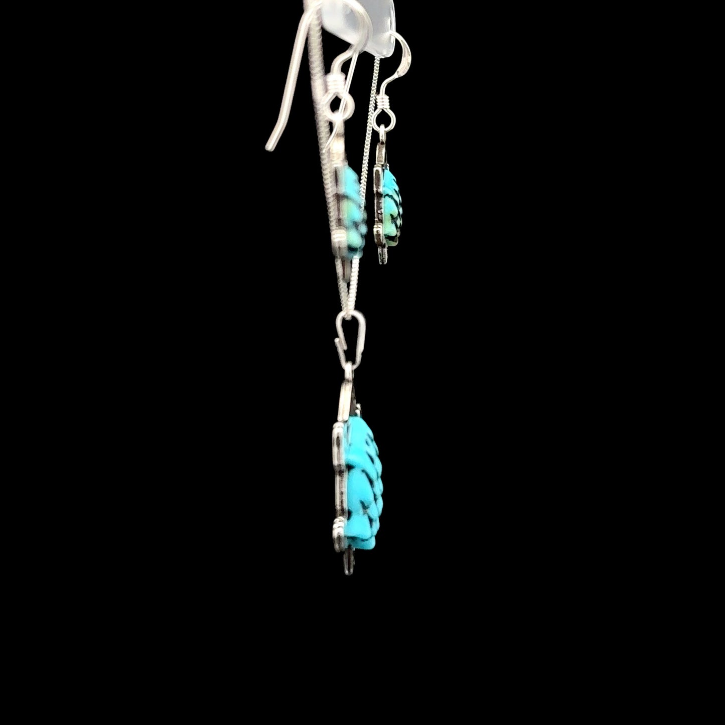 Sterling Silver Turquoise Horny Toad Pendant & Earrings Set