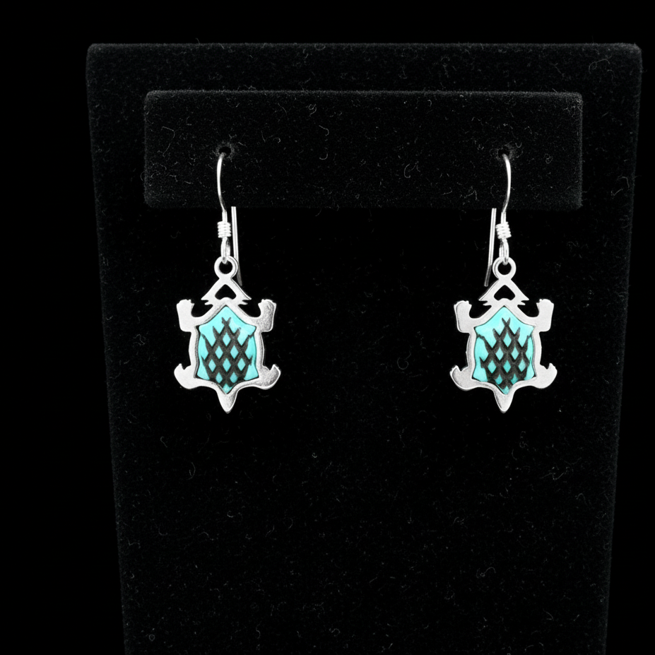 Sterling Silver Turquoise Horny Toad Dangle Earrings
