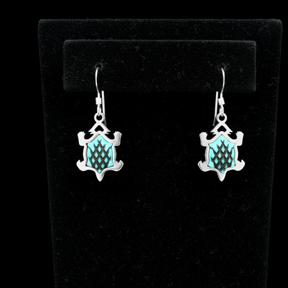 Sterling Silver Turquoise Horny Toad Dangle Earrings
