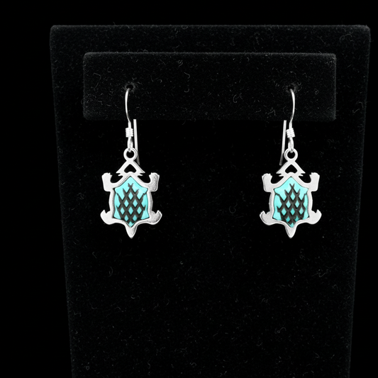 Sterling Silver Turquoise Horny Toad Dangle Earrings