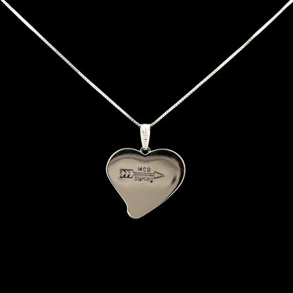 Sterling Silver Turquoise Heart Pendant & Earrings Jewelry Set