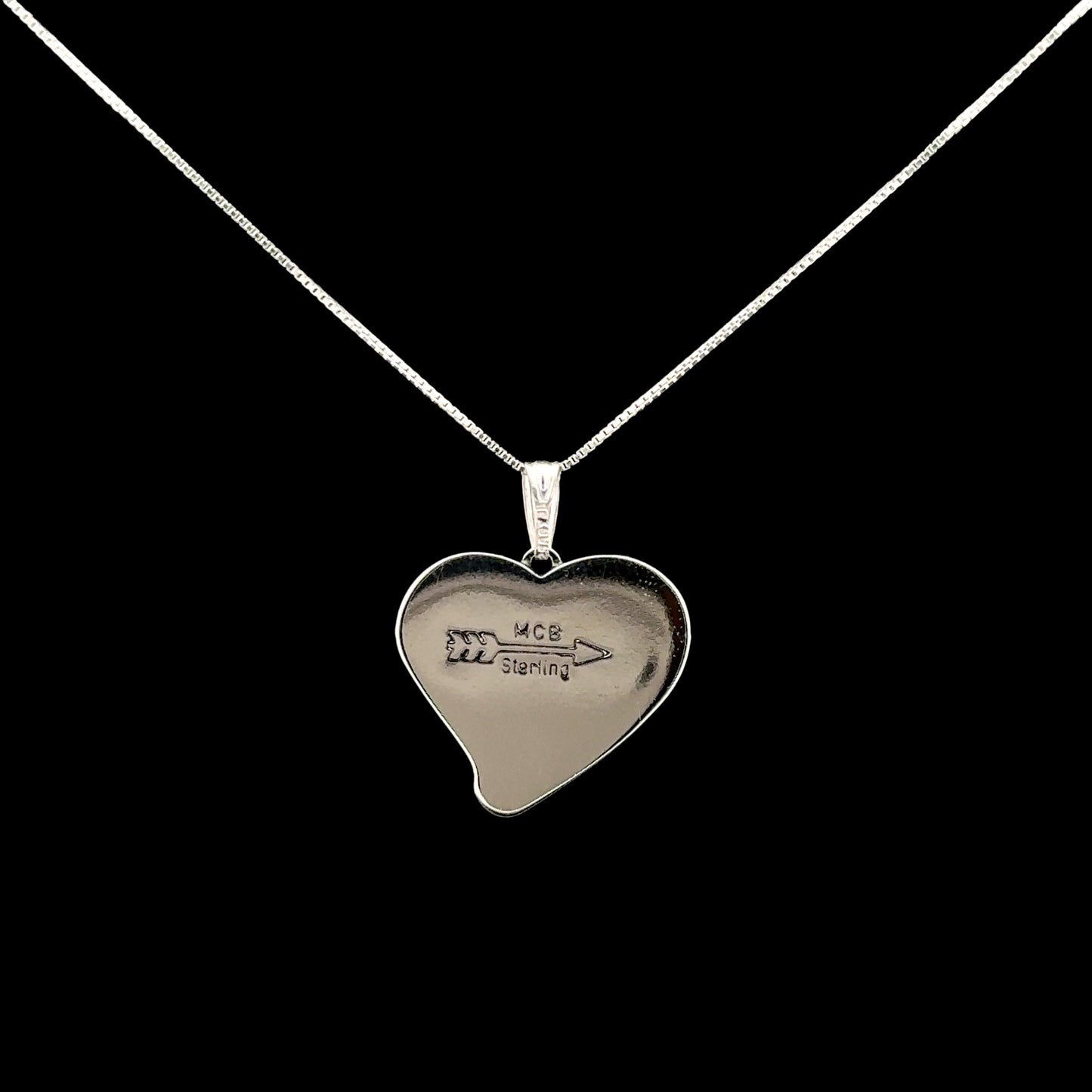 Sterling Silver Turquoise Heart Pendant Necklace