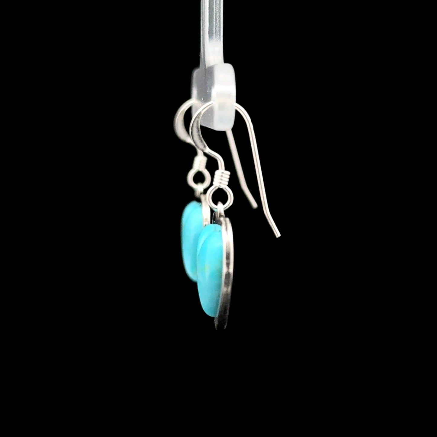 Sterling Silver Turquoise Heart Dangle Earrings