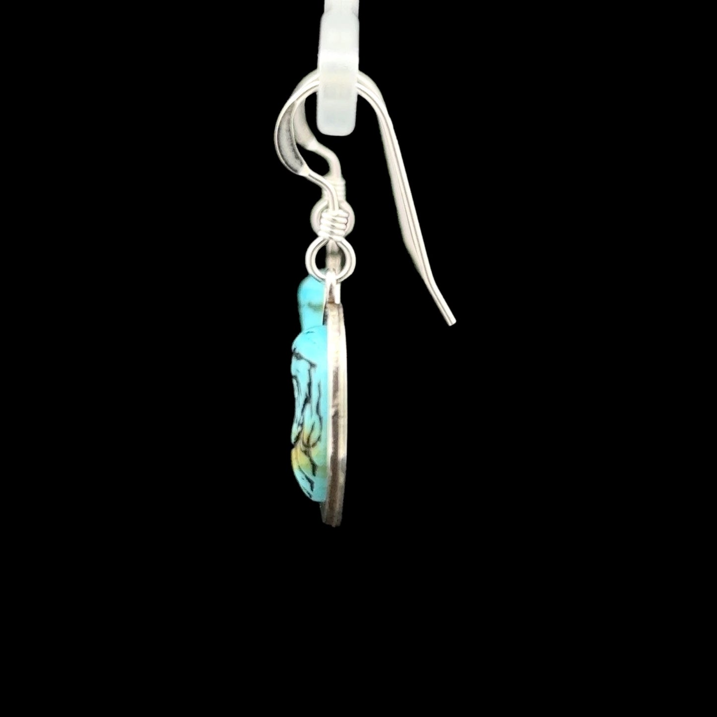 Sterling Silver Turquoise Eagle Head Dangle Earrings