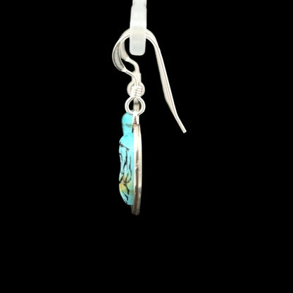 Sterling Silver Turquoise Eagle Head Dangle Earrings