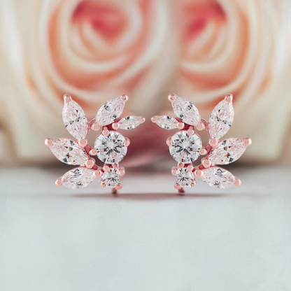 Rose Gold CZ Bridal Earrings