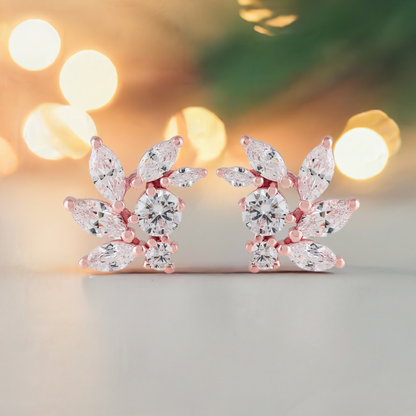 Rose Gold CZ Bridal Earrings