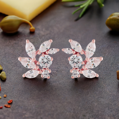 Rose Gold CZ Bridal Earrings