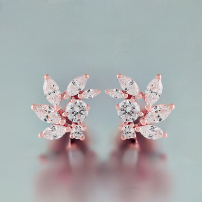 Rose Gold CZ Bridal Earrings