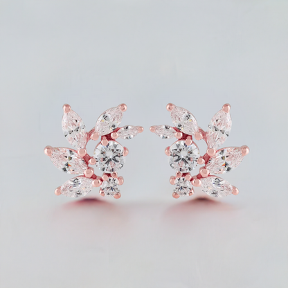 Rose Gold CZ Bridal Earrings