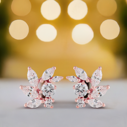 Rose Gold CZ Bridal Earrings