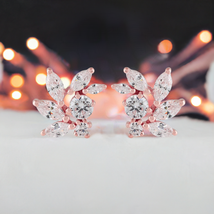 Rose Gold CZ Bridal Earrings