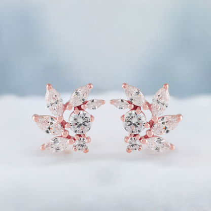 Rose Gold CZ Bridal Earrings