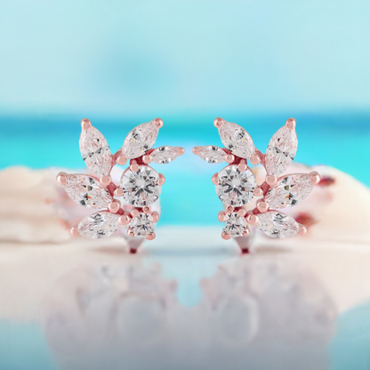 Rose Gold CZ Bridal Earrings