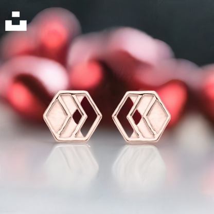 Rose Gold Chevron Stud Earrings