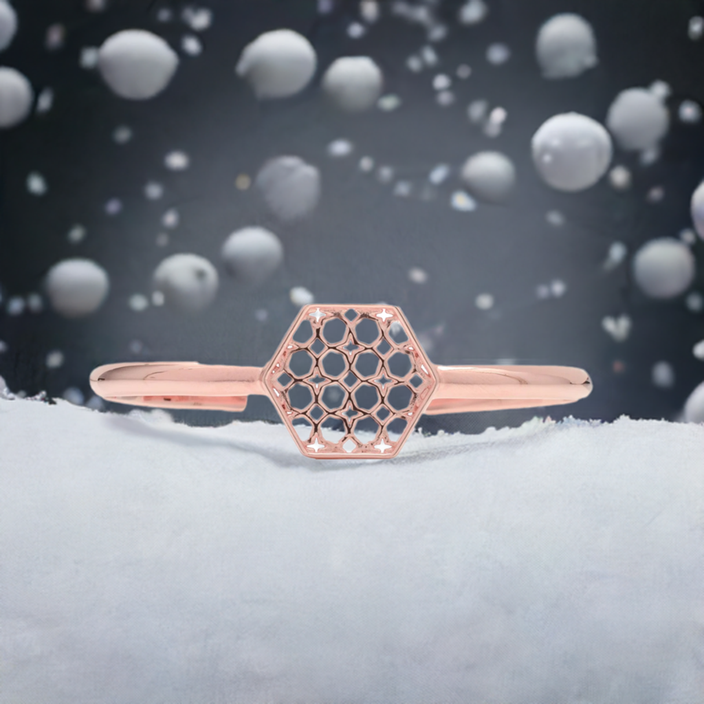 Rose Gold Hex Filigree Bracelet