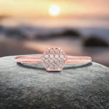 Rose Gold Hex Filigree Bracelet