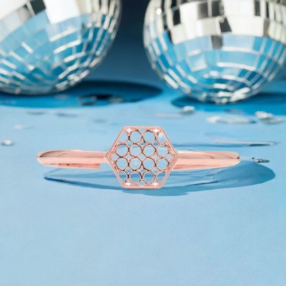 Rose Gold Hex Filigree Bracelet