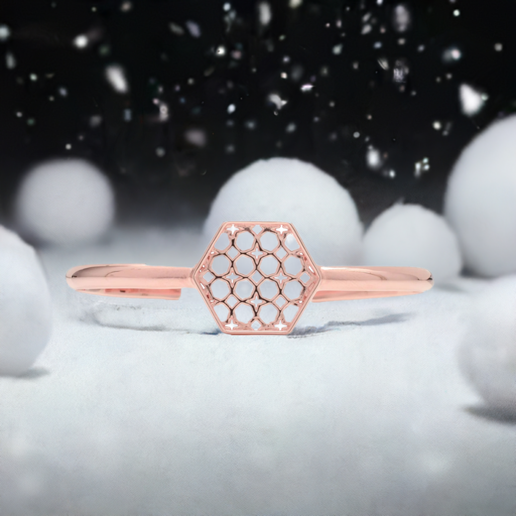 Rose Gold Hex Filigree Bracelet