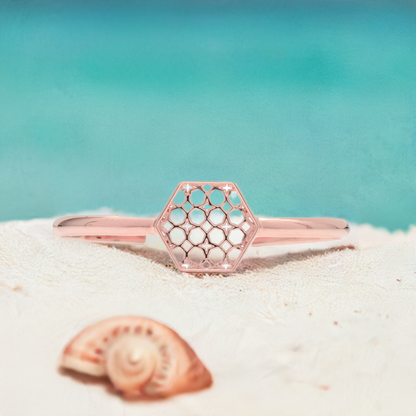 Rose Gold Hex Filigree Bracelet