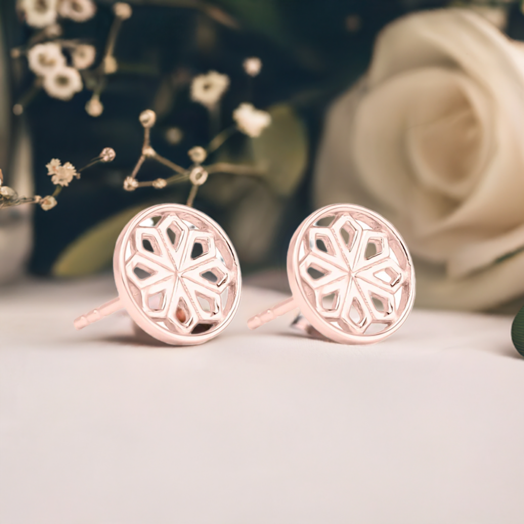 Rose Gold Star Stud Earrings