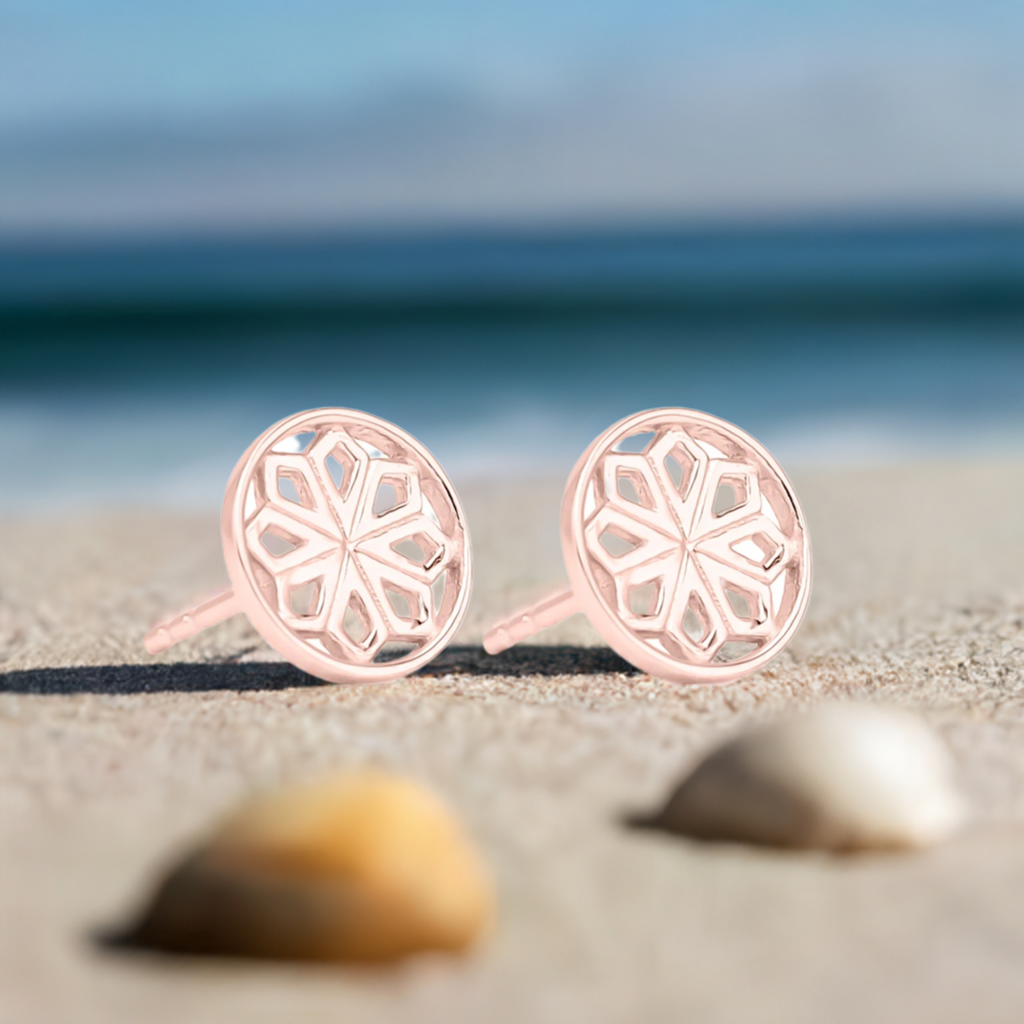 Rose Gold Star Stud Earrings