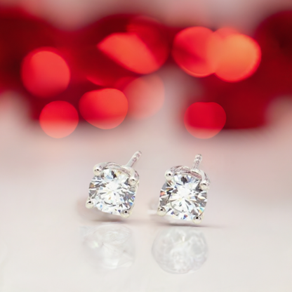 Silver Minimalist CZ Earrings