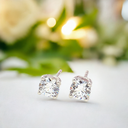 Silver Minimalist CZ Earrings