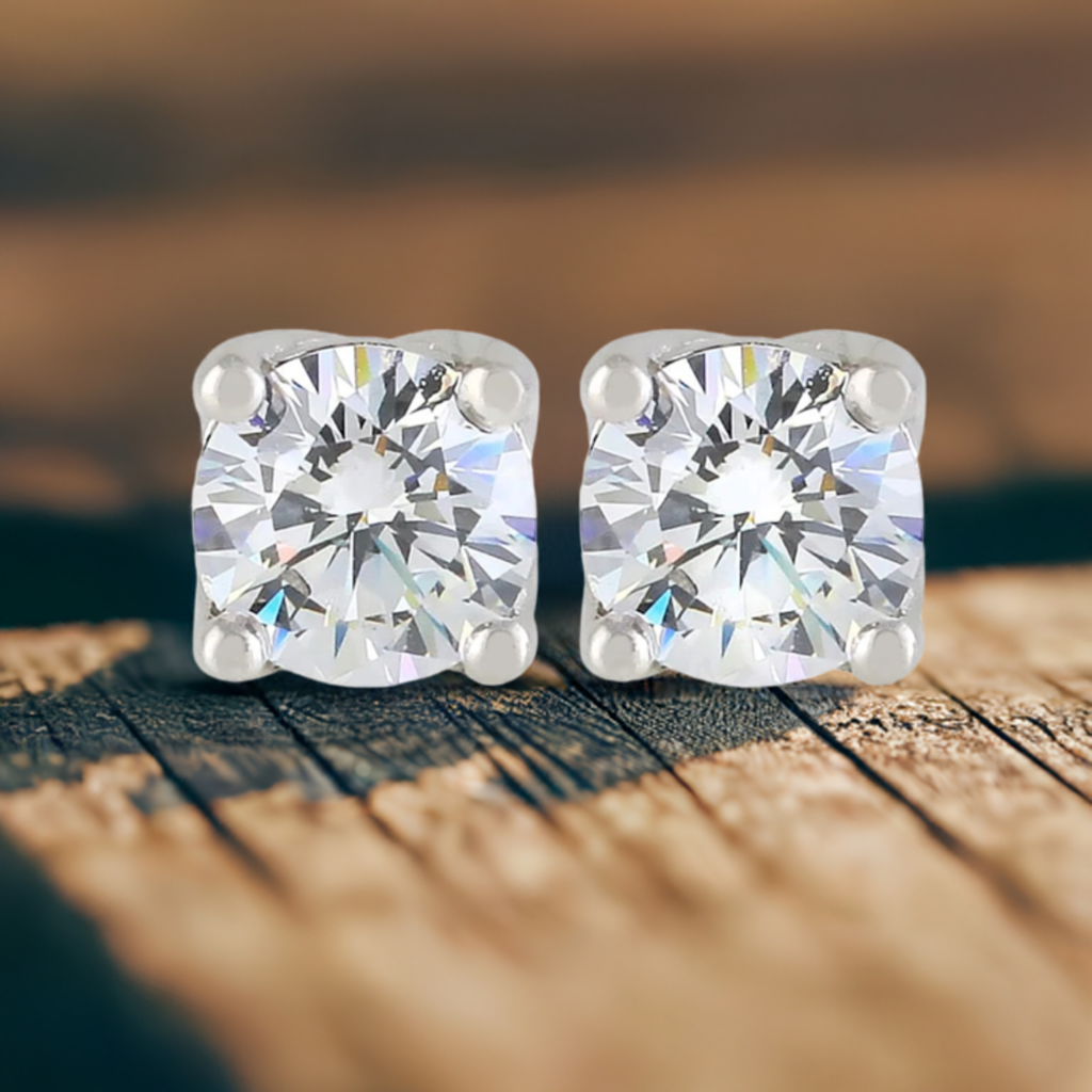 Silver Minimalist CZ Earrings