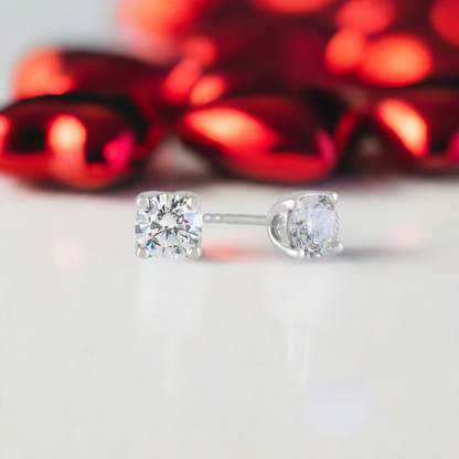 Silver Minimalist CZ Earrings