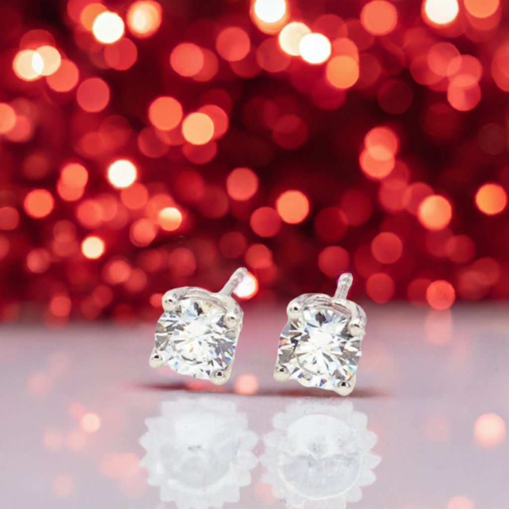 Silver Minimalist CZ Earrings