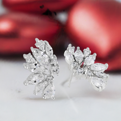 Sterling Silver CZ Wedding Earrings