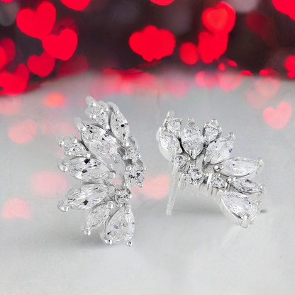 Sterling Silver CZ Wedding Earrings