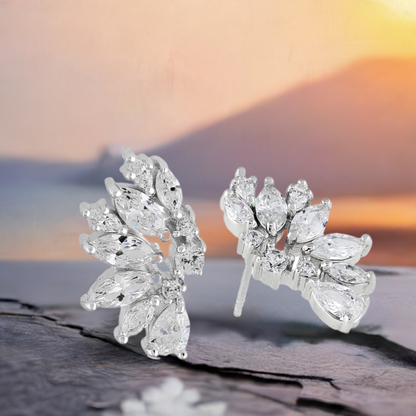 Sterling Silver CZ Wedding Earrings