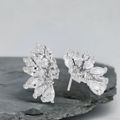 Sterling Silver CZ Wedding Earrings