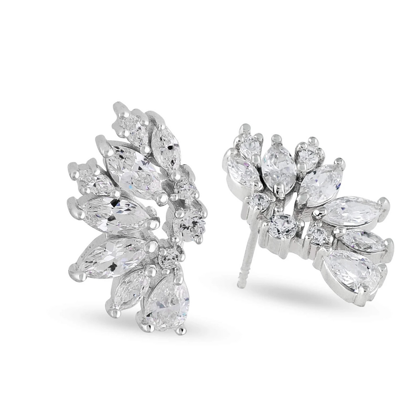 Sterling Silver CZ Wedding Earrings