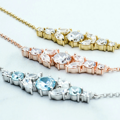 Gold Crystal Bar Necklace