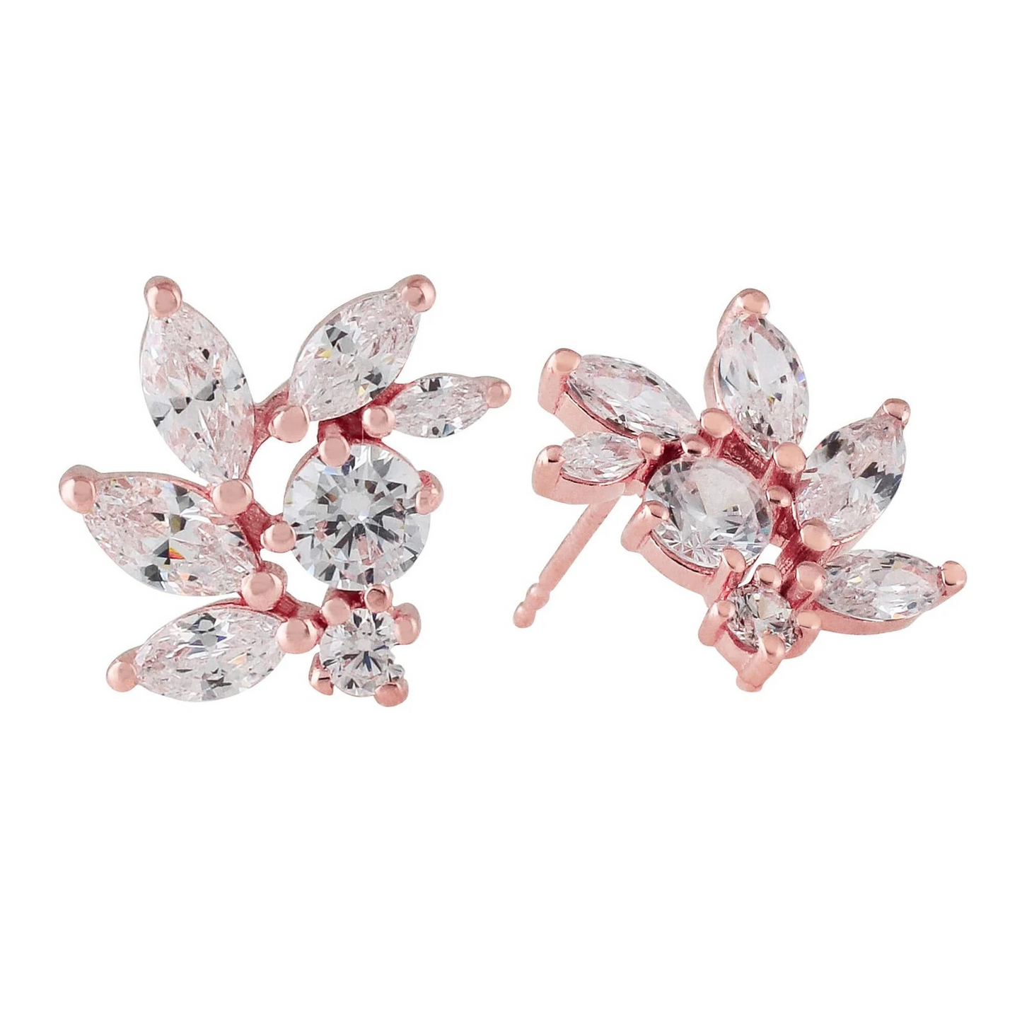 Rose Gold CZ Bridal Earrings