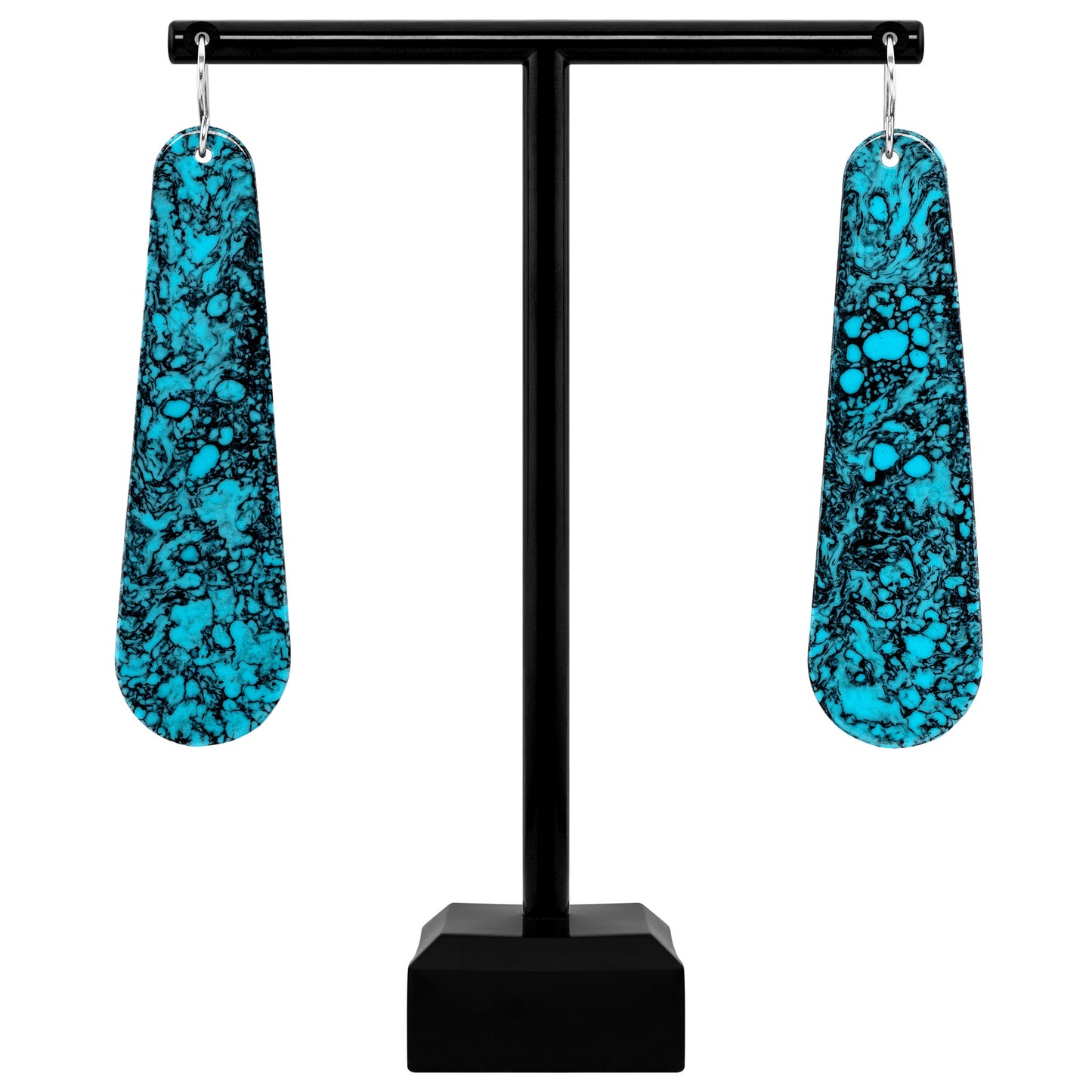 Turquoise Gibbsite Long Tear Drop Earrings