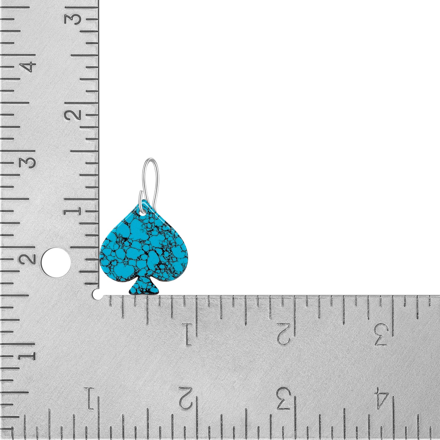 Blue Turquoise Gibbsite Spade Earrings