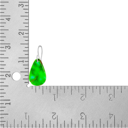 Green Turquoise Tear Drop Earrings Medium