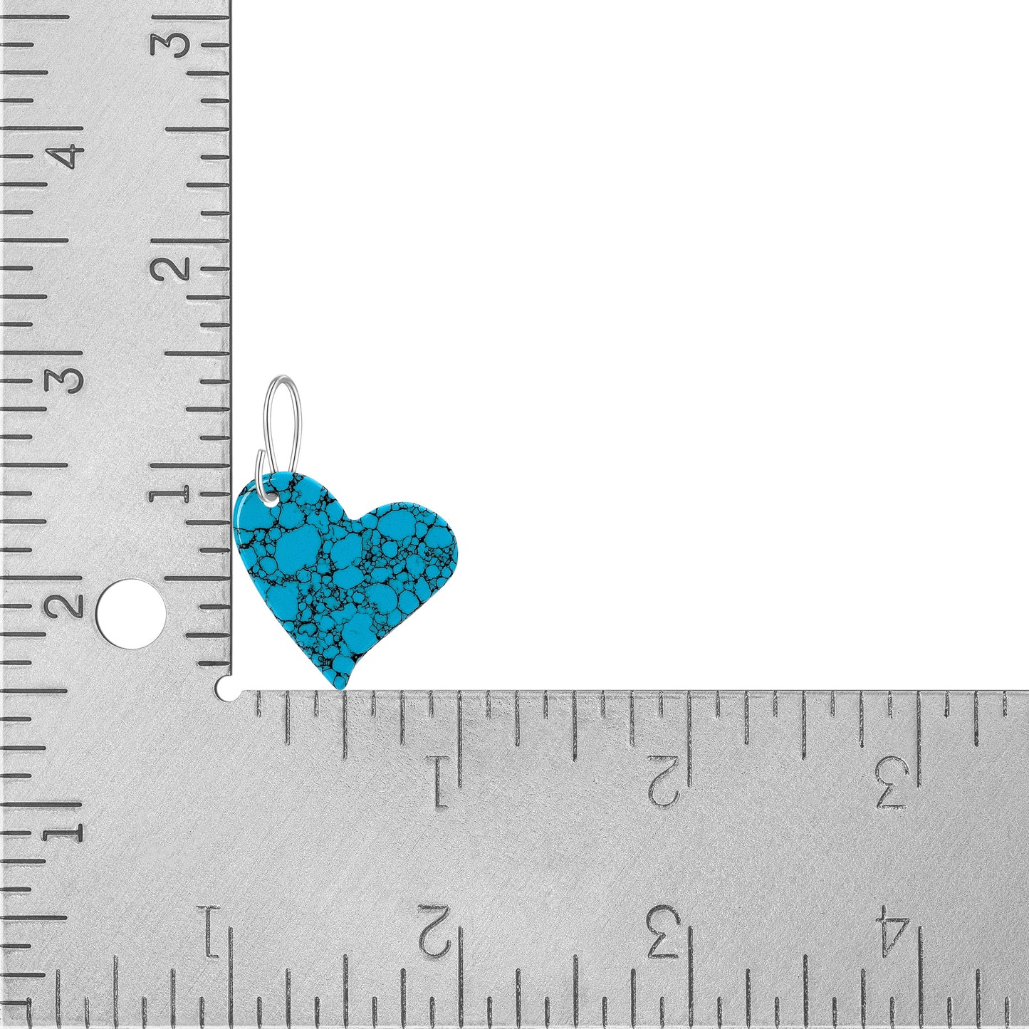 Blue Turquoise Gibbsite Heart Drop Earrings