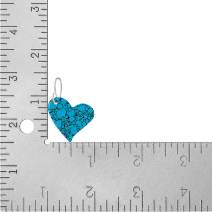 Blue Turquoise Gibbsite Heart Drop Earrings