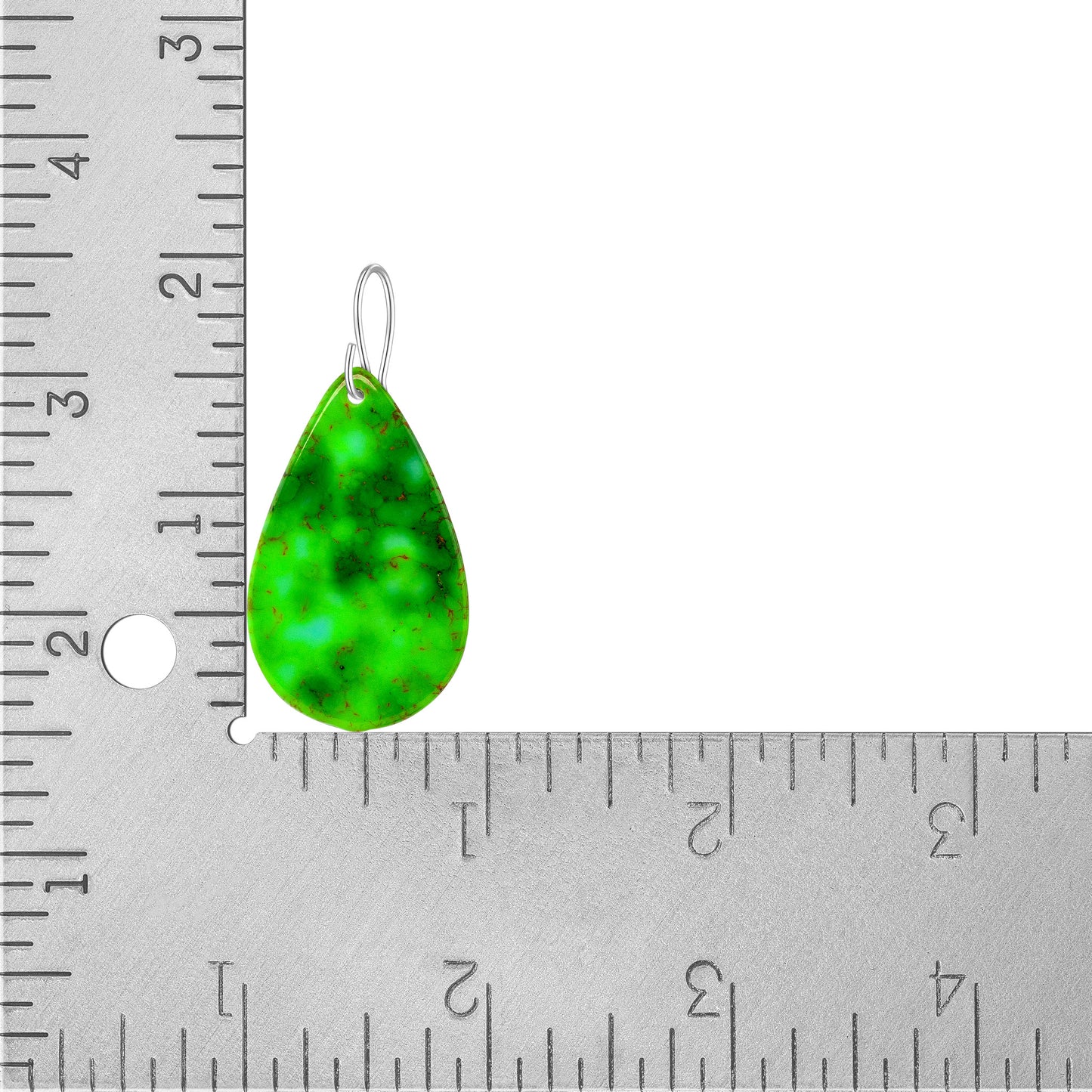 Green Turquoise Gibbsite Tear Drop Earrings Large